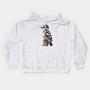 Downy Woodpecker Bird Kids Hoodie